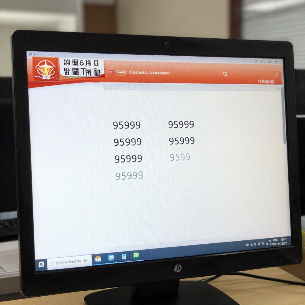 Closeup of computer screen displaying sixteen digit virtual account number prefixed with 95999 linked to China Trust Bank interface for Taiwan lottery funding in professional office setting