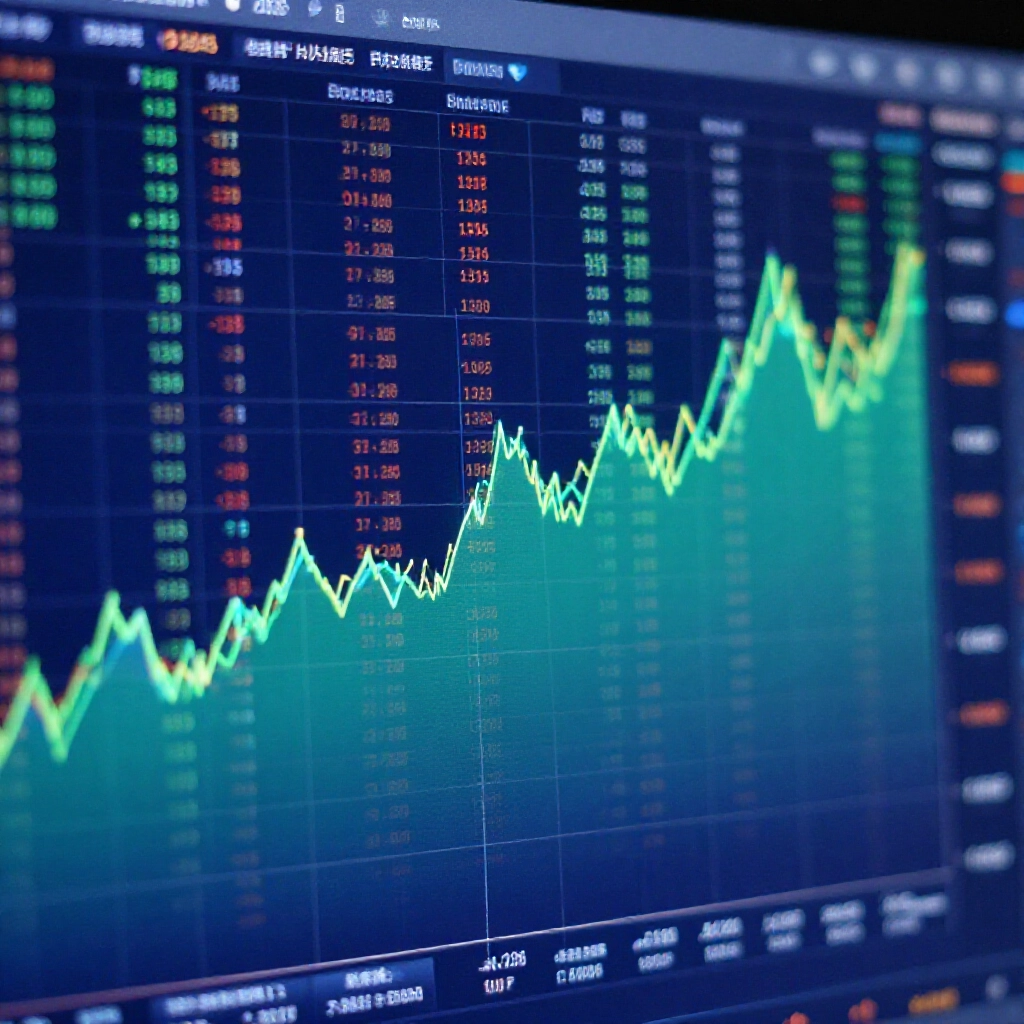 market chart graph illustrating fluctuating coin exchange rates with lines trending between 130 and 145 ratios overlaid on a bustling online trading platform interface vibrant blue and green hues