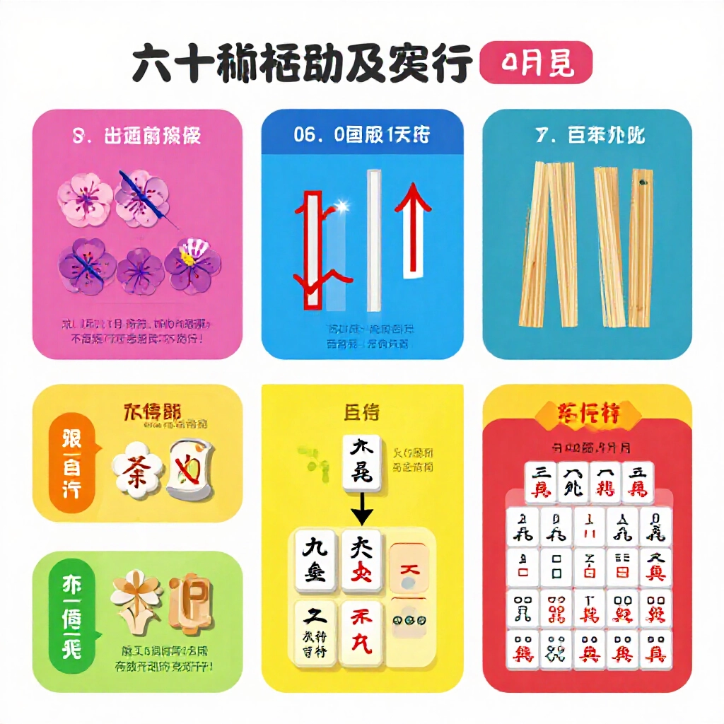 五項平胡核心條件圖解,包含全順子、無花無字、雙頭聽等圖示與說明