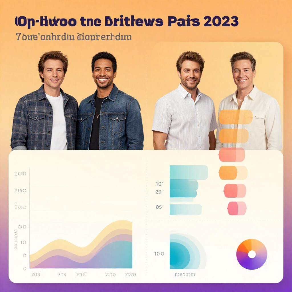 modern infographic table highlighting top brother pairs like 01 19 and 10 20 colorful charts recent trends warm gradient tones