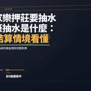 百家樂抽水是什麼？結算情境解析押莊手續費