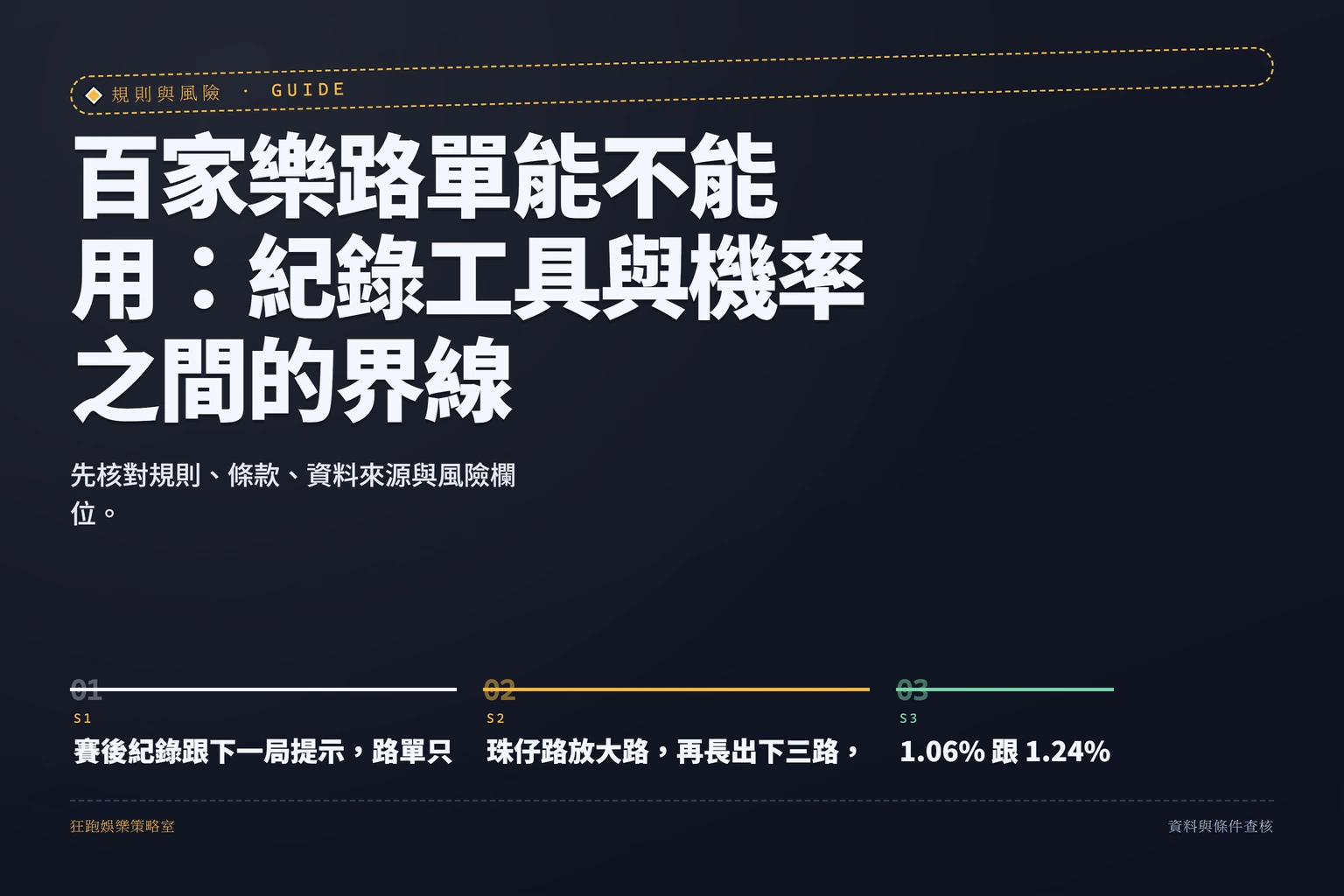 百家樂路單能不能用：紀錄工具與機率之間的界線 資訊圖封面